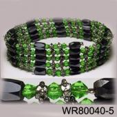 36inch Green Glass ,Alloy,Magnetic Wrap Bracelet Necklace All in One Set